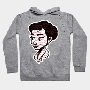 Audrey Hepburn T-Shirt Sticker Flowers Illustration Hoodie Notebook T-Shirt Hoodie